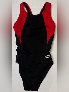 The Finals Kids Black and Red One-Piece Swimsuit